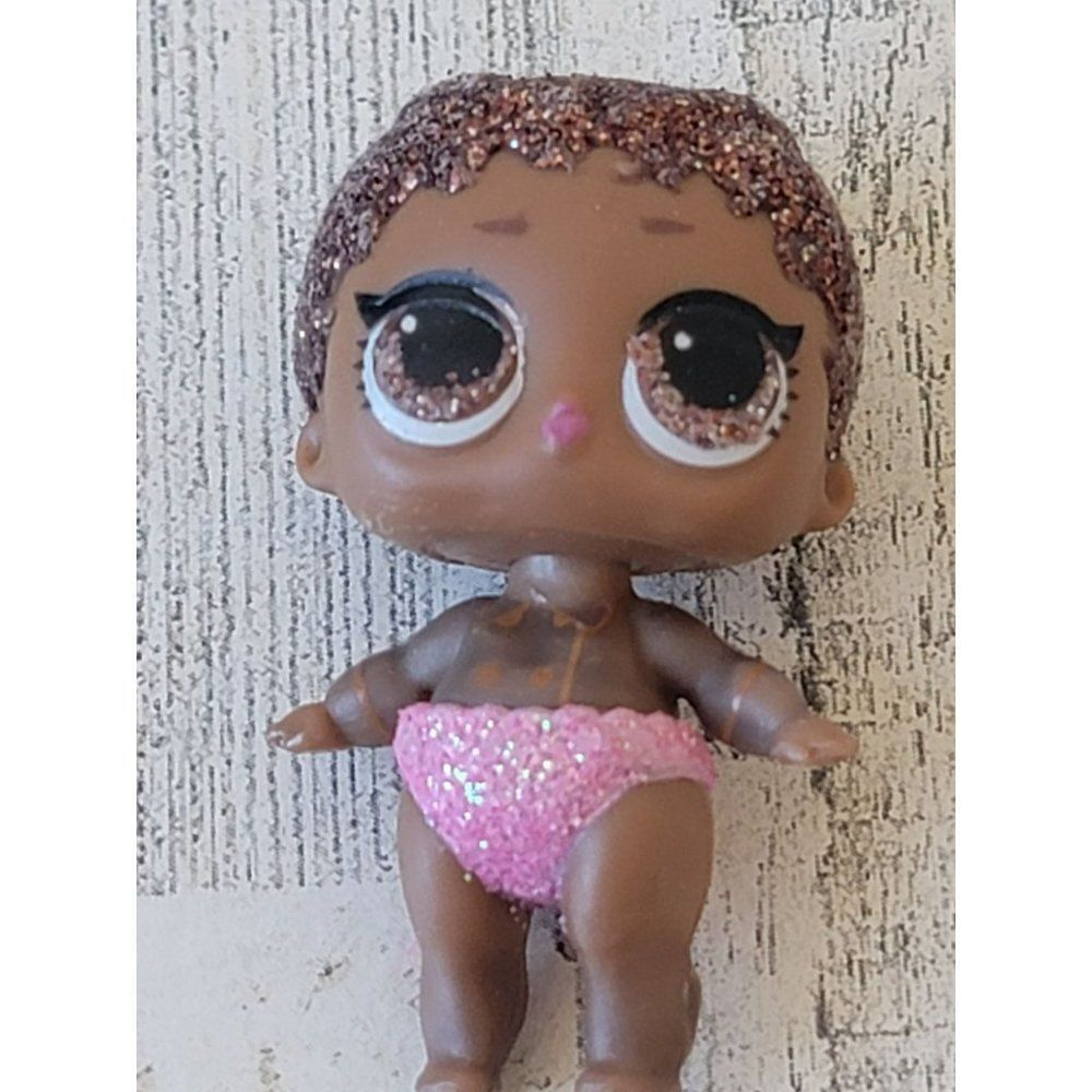 MGA glitter baby doll pink diaper toy figure‎